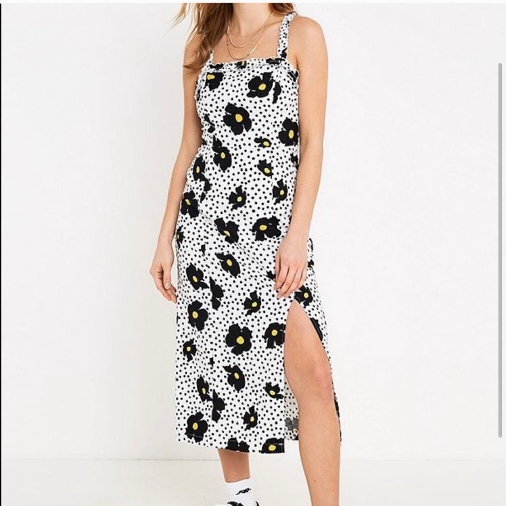 Urban Outfitters Midi Linen Floral Dress